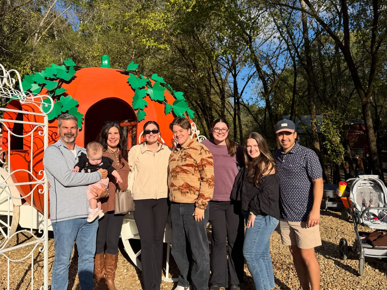 Our family team together outside on a sunny fall day